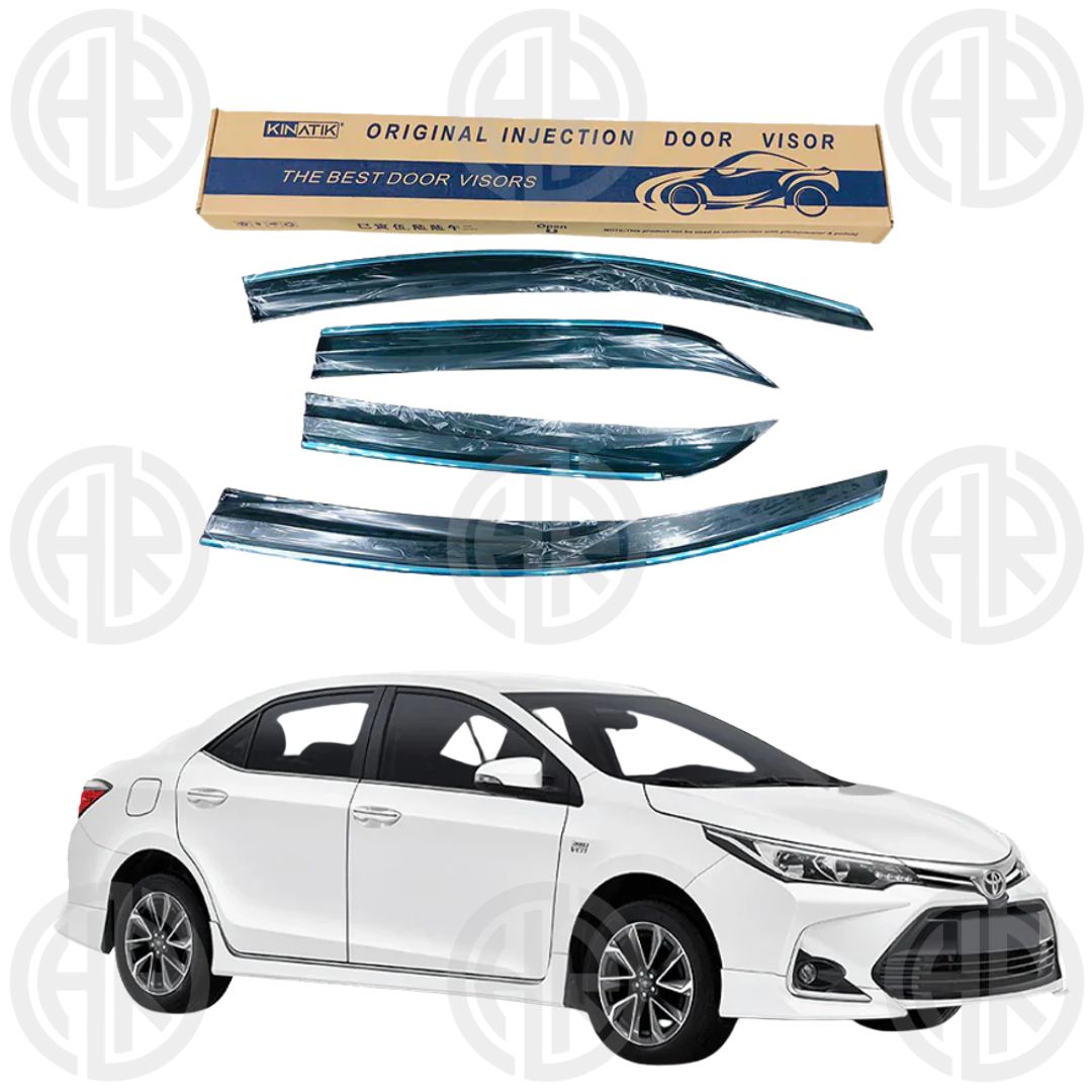 Toyota Corolla 2014–2022 Chrome Sun Visors Stylish & Functional Door Visor Set
