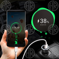 Universal 25W Car Charger Dual Port USB C & USB Power Adapter
