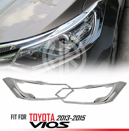 Toyota Yaris Headlight Chrome Cover – Elegant Chrome Trim for 2018–2023 Models