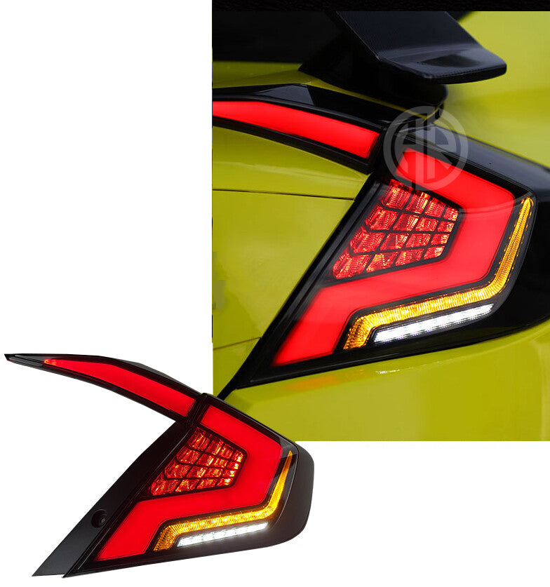 Honda Civic X Backlights Dragon Style – Premium LED & Projector Tail Lights for Modern Style