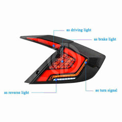 Honda Civic X Backlights Dragon Style – Premium LED & Projector Tail Lights for Modern Style