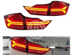 Honda City 2022 Lava Red Taillights with Dynamic Turn Signal – Premium Backlights for Enhanced Style & Safety
