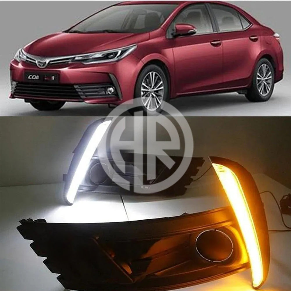 Toyota Corolla Fog Lamp LED Lights with Running DRL Cover - Premium Illumination