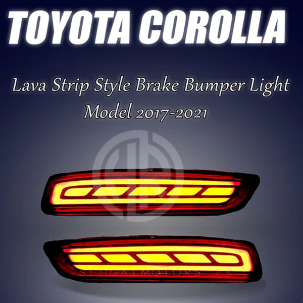Toyota Corolla Brake Bumper Light in Lava Strip Style | Model 2017-2021 | Enhanced Safety & Style