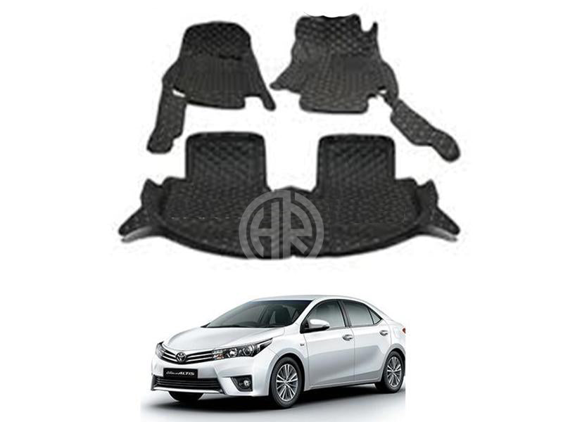 7D Floor Mat Black 3 Pcs for Toyota Corolla 2014-2021