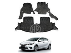 7D Floor Mat Black 3 Pcs for Toyota Corolla 2014-2021