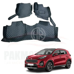 7D Floor Mats Black for KIA Sportage 2019-2021