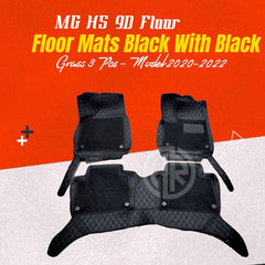 9D Floor Mats For MG ZS – Black (3 Pcs Set) for Model 2020–2022 in Pakistan