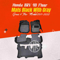 9D Floor Mats Black 4 Pcs for Honda BRV 2017-2022