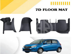 7D Floor Mats Black for Suzuki Cultus 2017-2021