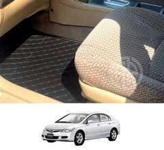 7D Floor Mats Black for Honda Civic Reborn 2006-2011