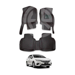 7D Floor Mat Black 3 Pcs for Honda City 2022
