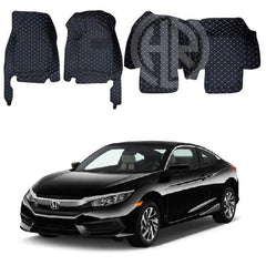 7D Floor Mats Black 3 Pcs for Honda Civic 2016-2024