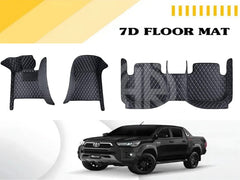 7D Floor Mat Black 3 Pcs for Toyota Hilux Revo/Rocco