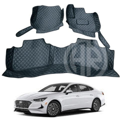 7D Floor Mat Black 3 Pcs for Hyundai Sonata 2020-2024