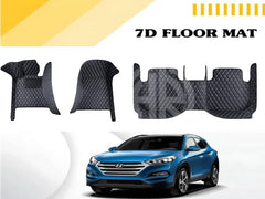 7D Floor Mat Black 3 Pcs for Hyundai Sonata 2020-2024