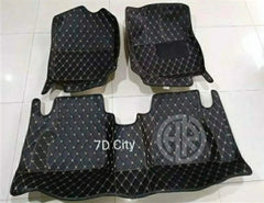7D Floor Mats Black 3 Pcs for Honda City 2009-2021