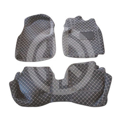 7D Floor Mat Black Multi Color Thread 3 Pcs for KIA Picanto 2019-2021