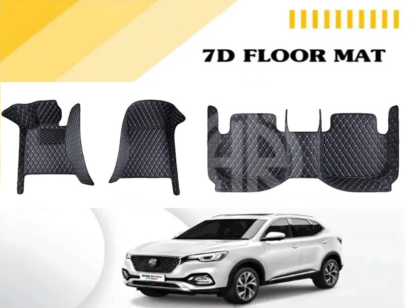 7D Floor Mats Black 3 Pcs for MG ZS 2021-2022