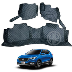 7D Floor Mats Black 3 Pcs for MG ZS 2021-2022