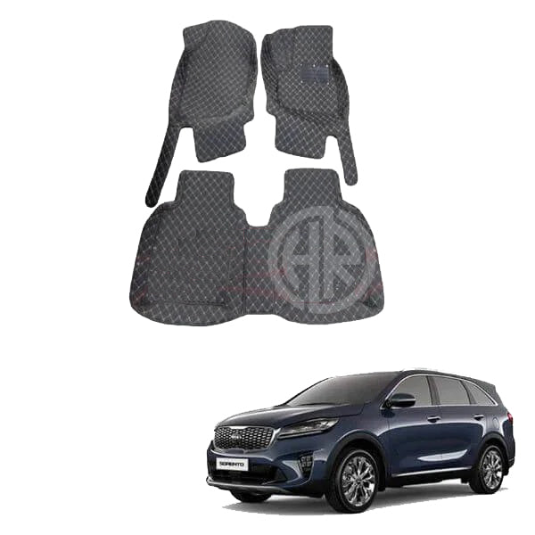 KIA Sorento 7D Floor Mats 7 Seater (2021-24) Diamond Stitched Black