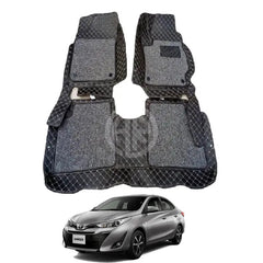 9D Floor Mats Black 3 Pcs for Toyota Yaris 2020-2021