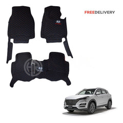 7D Floor Mats Black for Hyundai Tucson 2020-2021