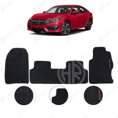 Carpet Floor Mats Black for Honda Civic 2016-2021
