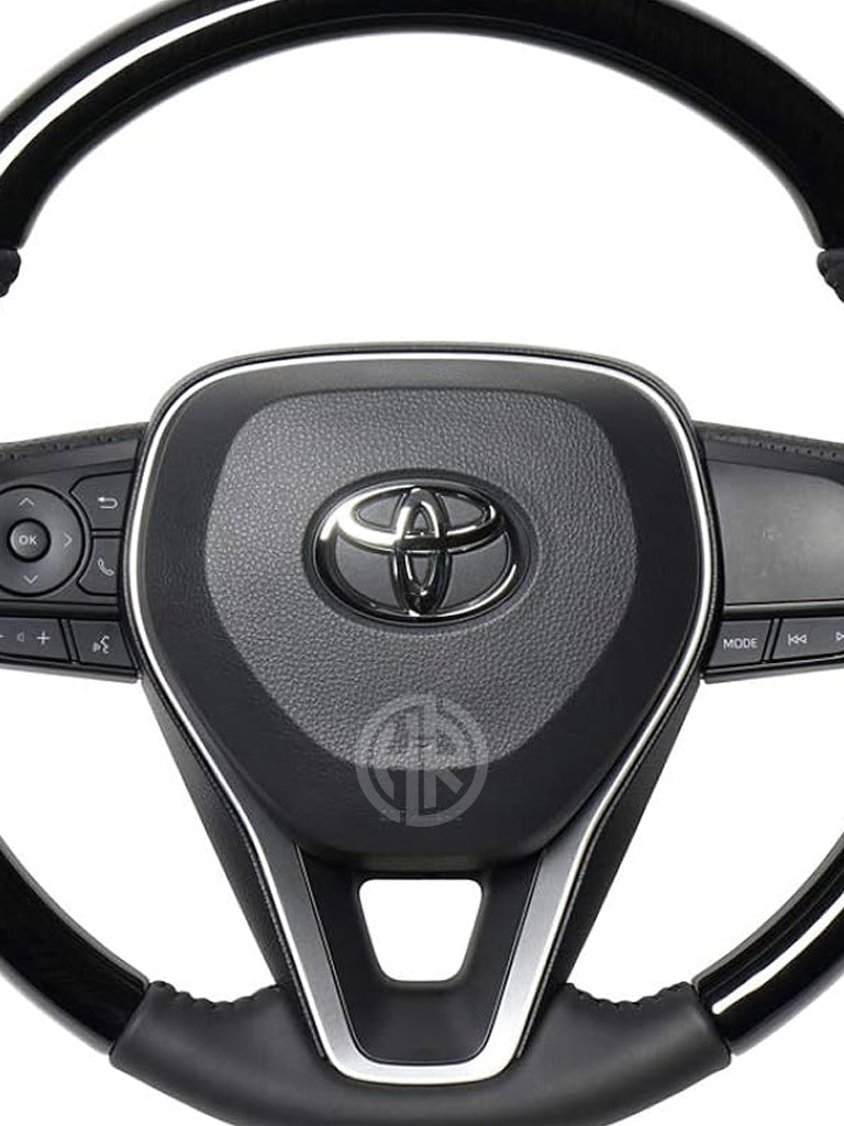 Glossy Black Steering Wheel Monogram Toyota Corolla