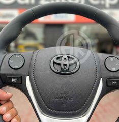 Glossy Black Steering Wheel Monogram Toyota Corolla