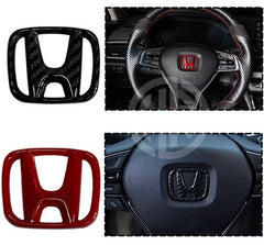 Steering Monogram in Red Forged Carbon Fiber Honda Civic – Sporty Interior Upgrade