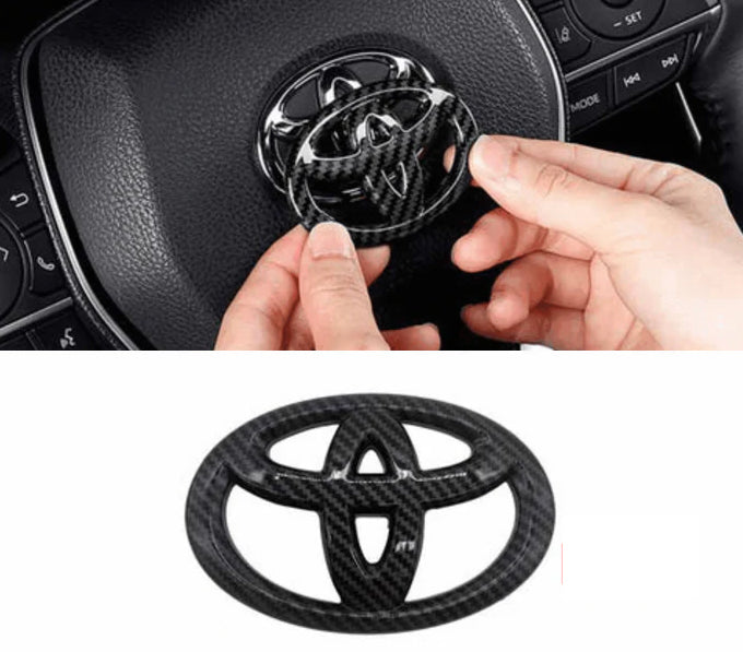 Carbon Fiber Monogram For Steering Wheel for Toyota Corolla