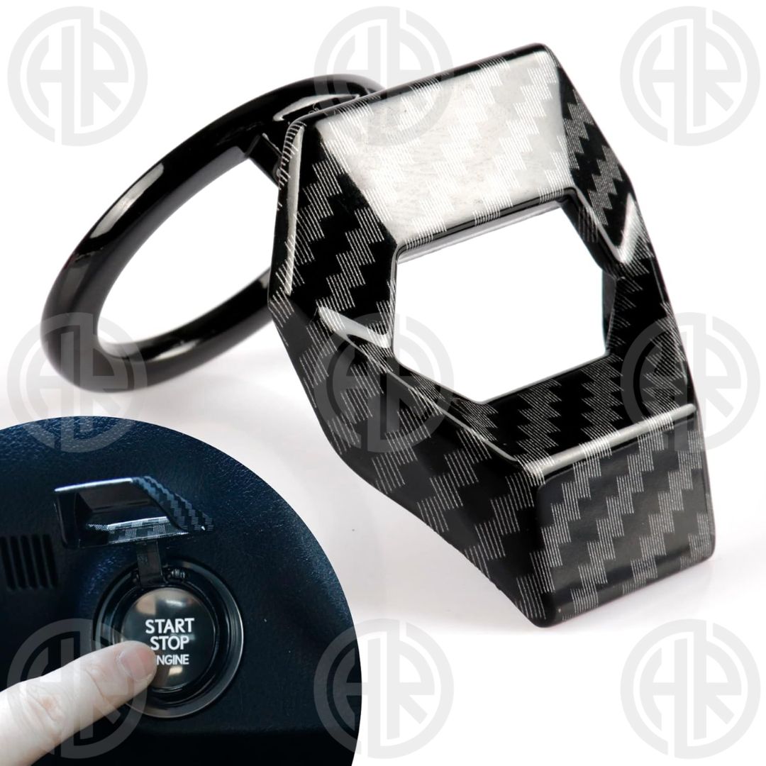 Stylish Carbon Fiber Push Start Cover for Cars Luxury Look