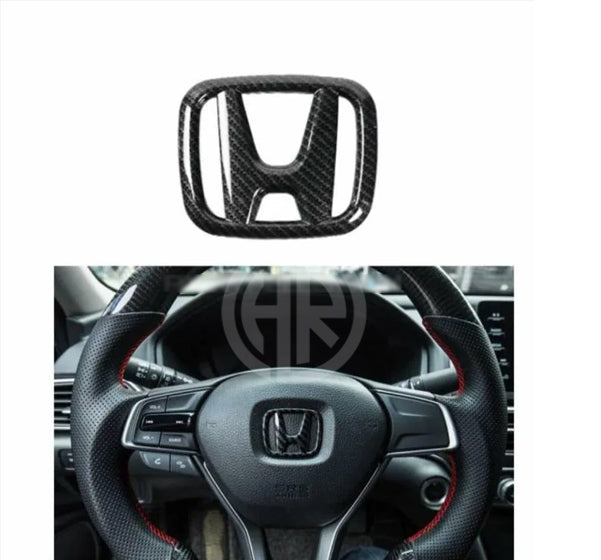 Carbon Fiber Steering Logo for Honda Civic