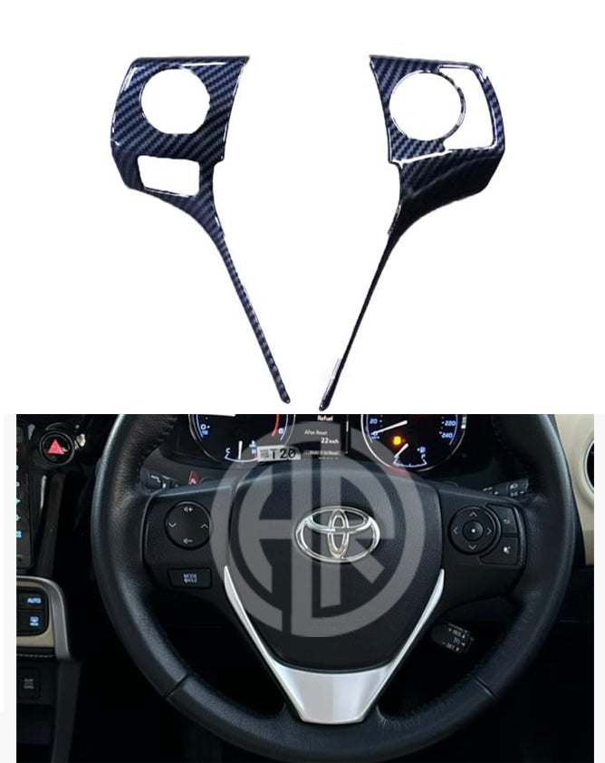 Carbon Fiber Multimedia Steering Wheel Trim for Toyota Corolla Grande