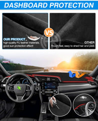 Dashboard Carpet Black for Honda Civic X 2016-2021