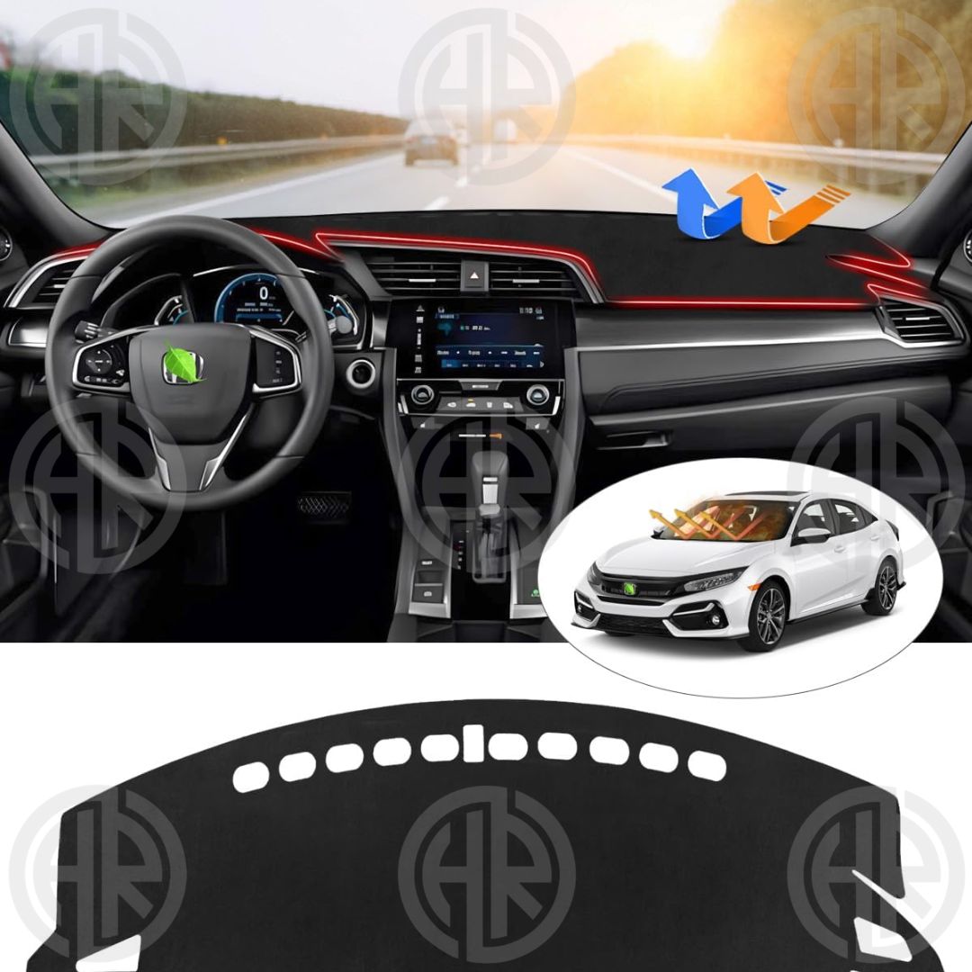 Honda Civic X Dashboard Cover Mat Black Carpet Anti Skid (2016-21)