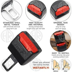 Universal Car Seat Belt Clip Extender 2PC Safety Buckle Insert for Comfortable & Secure Drive