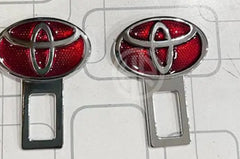 Seat Belt Clip for Toyota (Red/Silver Metal)