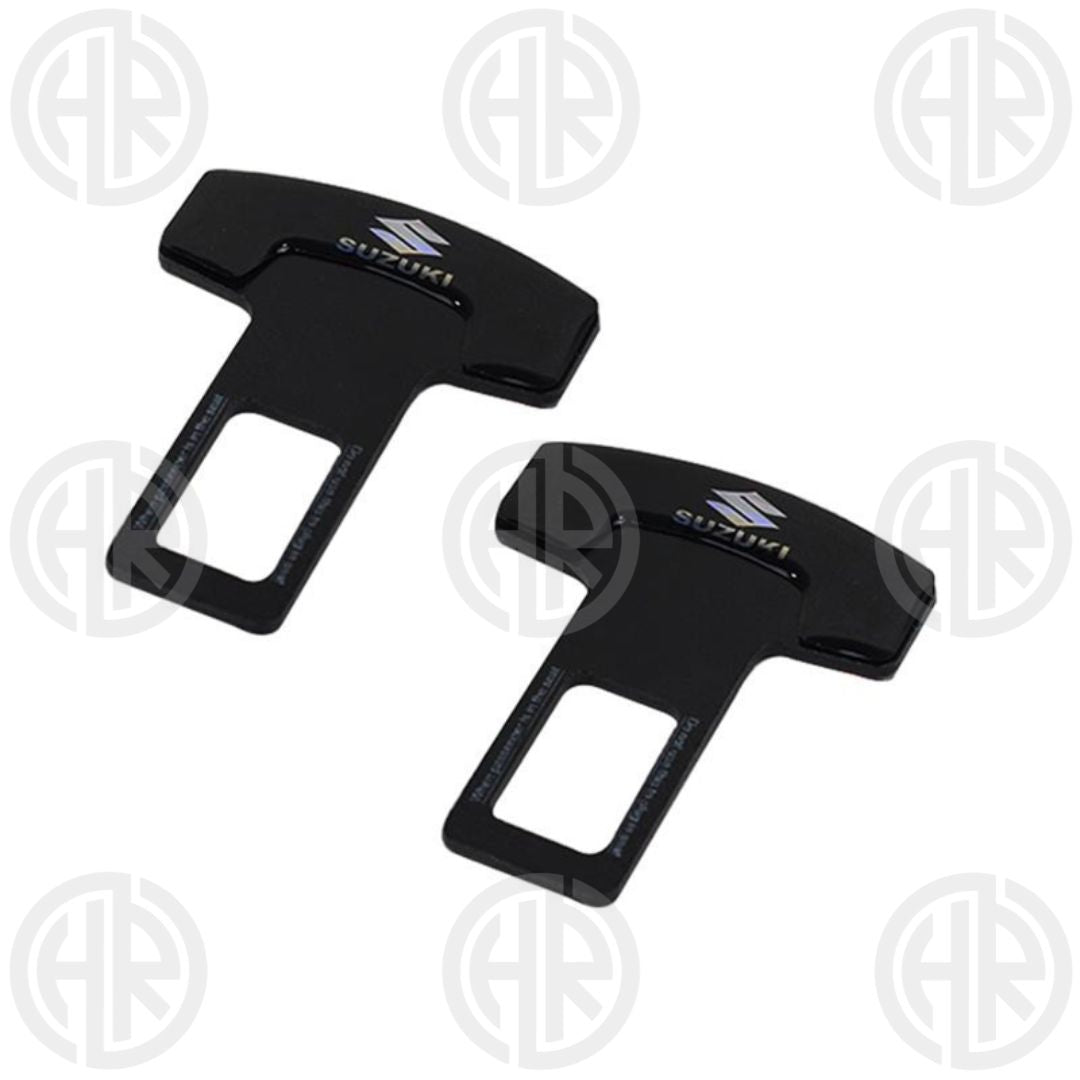 Suzuki Car Mini Metal Seat Belt Clips (Black, Pair) Secure & Elegant Interior Accessory