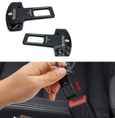 Mini Metal Seat Belt Clips Black Pair for Suzuki