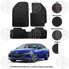 Hyundai Elantra Latex Floor Mats Spill Resistant, Long Lasting & Sleek Look