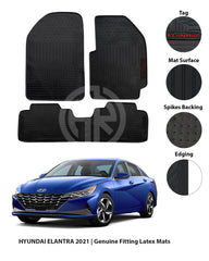 Hyundai Elantra Latex Floor Mats Spill Resistant, Long Lasting & Sleek Look