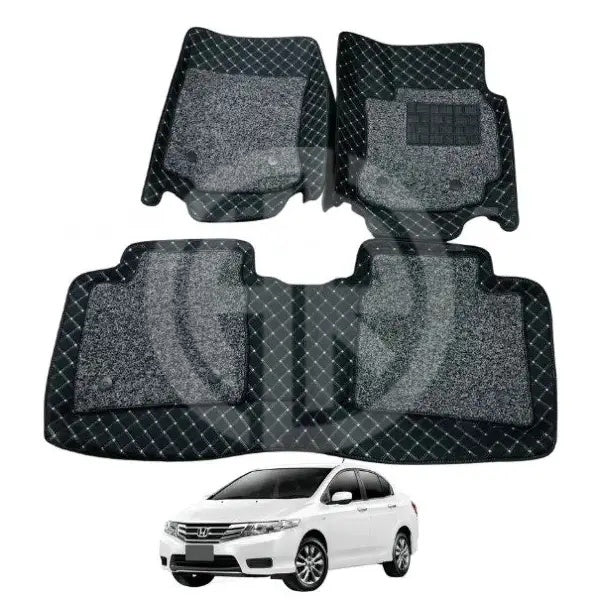 9D Floor Mats 3Pcs for Honda City 2009-2021