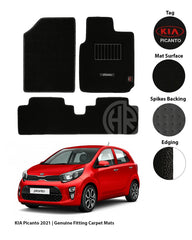 Carpet Mats Heavy Texture for KIA PICANTO 2019-2023