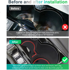 Peugeot 2008 Interior Non-Slip PVC Mats – Red & Black