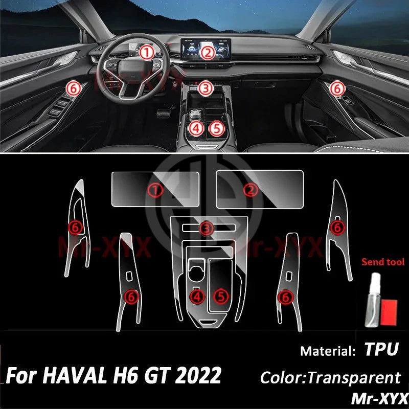 Haval H6 Interior Protection Kit TPU Paint Protection Film 10 Piece Set