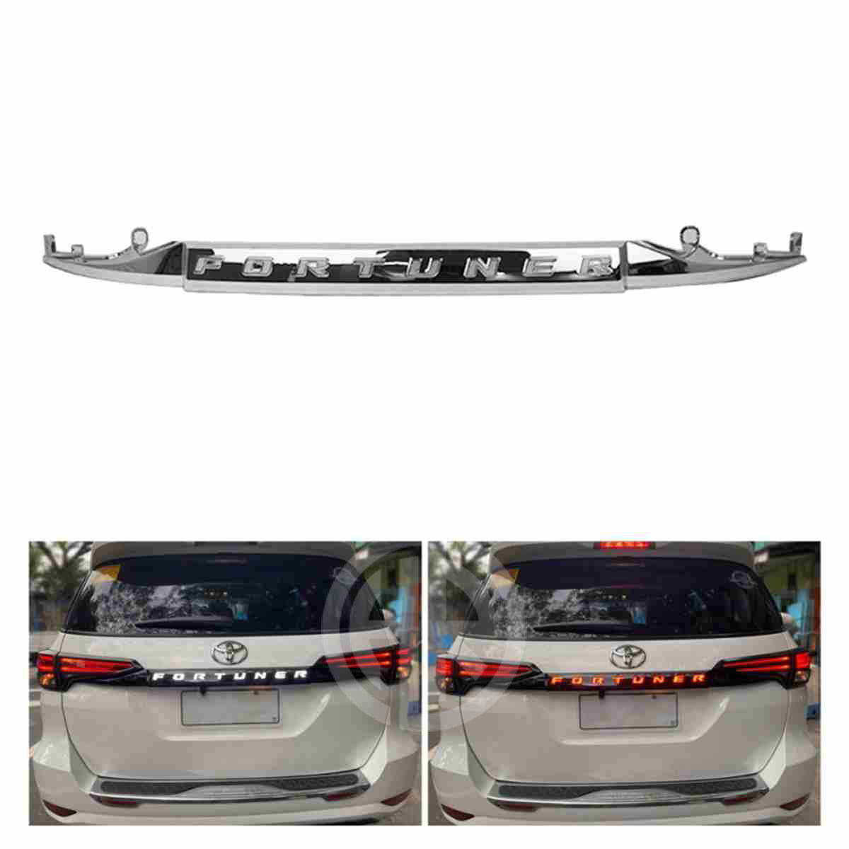 LED Trunk Garnish Chrome for Toyota Fortuner 2016-2021