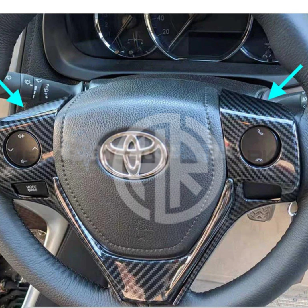 Carbon Fiber Multimedia Steering Wheel Buttons for Toyota Yaris