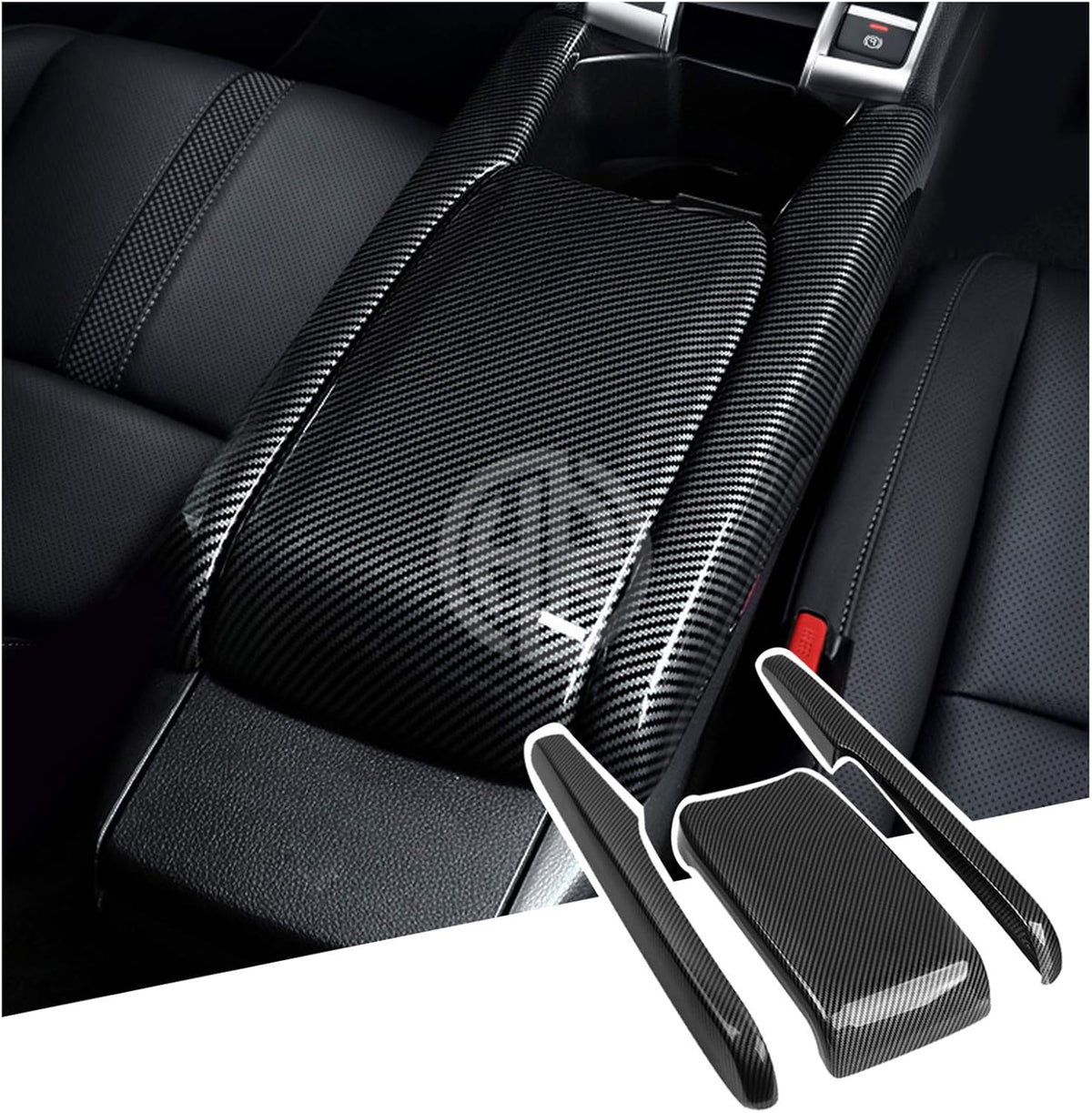 Carbon Fiber Armrest Trims for Honda Civic 2016-2021